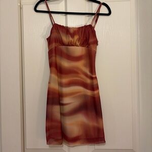 Red and Orange Strappy Dress